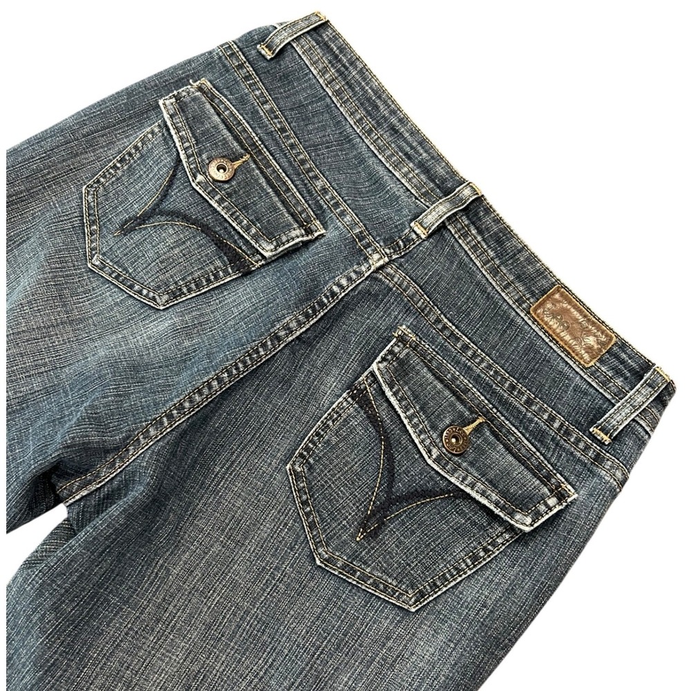 Lee Midrise Bootcut Jeans Dark Wash Flap Pocket Denim Pants Y2K Western